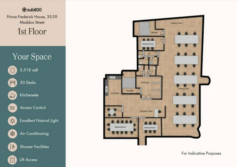 Photo of an office at 35-39 Maddox Street, Prince Frederick House, 4th Floor W1S 2PP